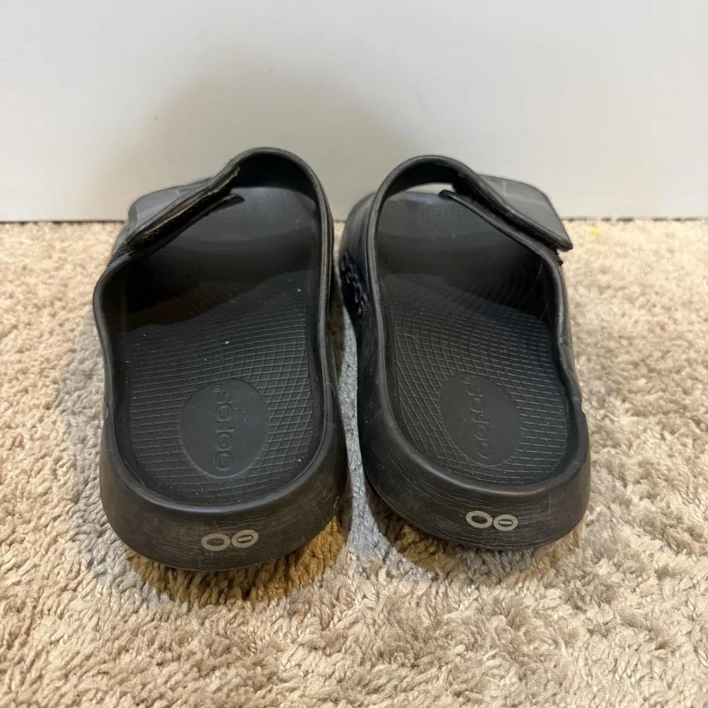 OOFOS OOahh Sport Flex Sandals Shoes Mens Size 11 Womens 13 Black Camo Recovery